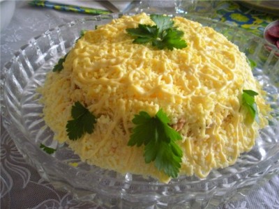 Салат мимоза с сыром Салат мимоза с сыром