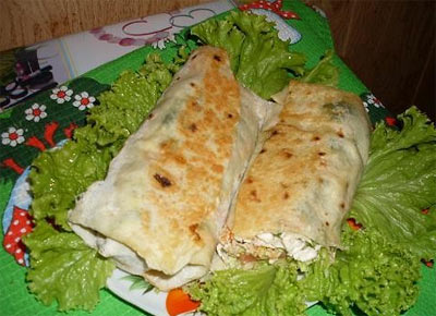 Салат в лаваше